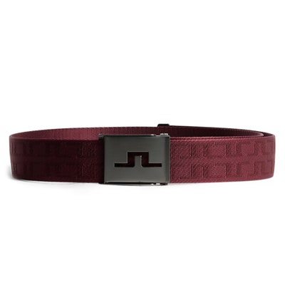 J.Lindeberg Golf Belt - Bo Jacquard Webbed - BB Cabernet AW24