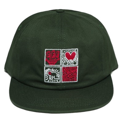Malbon Golf Cap - Keith Haring Painters Cap - Green AW24