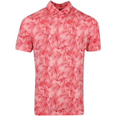 adidas Golf Shirt - Floral Mesh Print Polo - Semi Pink Spark AW24