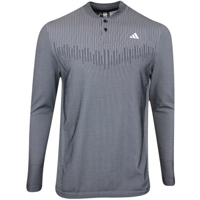 adidas Golf Shirt - TOUR Primeknit LS Polo - Black Melange AW24