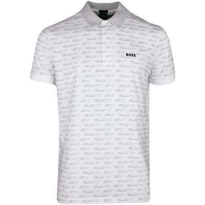 BOSS Golf Shirt - Paddy Tape AO Print Reg. Fit - Bright White SP25