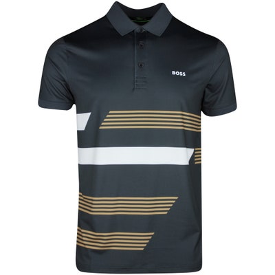 BOSS Golf Shirt - Paddy Tape Blocked Reg. Fit - Black SP25