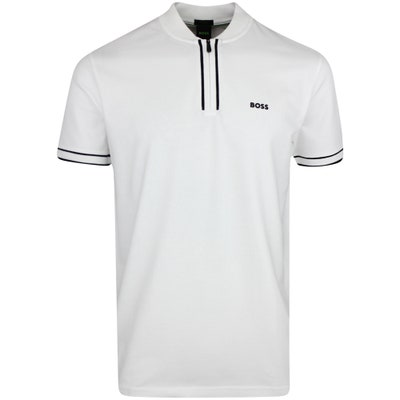BOSS Golf Shirt - Pariq QZ Regular - White WI24