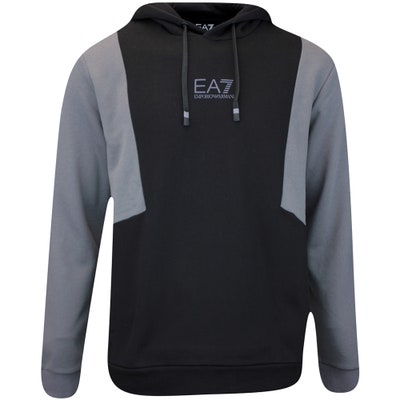 EA7 Golf Pullover - Athletic Colour Block Hoodie - Black AW24