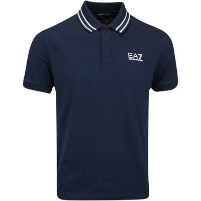 EA7 Golf Shirt - Pro Jacquard Polo - Armani Blue AW24