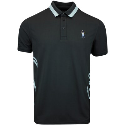 Eastside Golf Shirt - Follow Through Pique Polo - Black Multi AW24