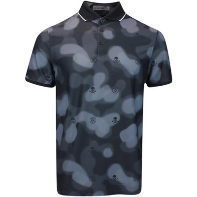 G/FORE Golf Shirt - Blur Icon Camo Tech Pique - Onyx FA24