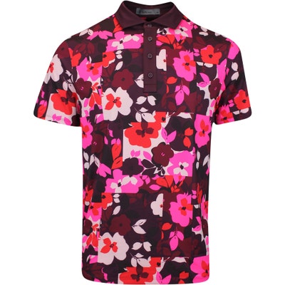 G/FORE Golf Shirt - Patchwork Floral Tech Jersey - Port FA24