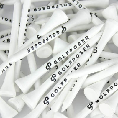 Golfposer GP Golf Tees - Medal White - Pack of 50