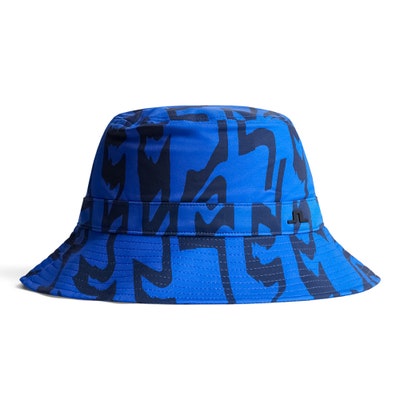 J.Lindeberg Golf Hat - Denver Print Bucket Hat - GB Blue AW24