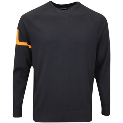 J.Lindeberg Golf Jumper - Gusten Tech Knit Crew - Black AW24
