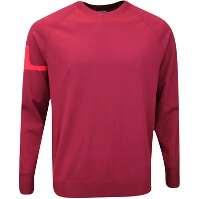 J.Lindeberg Golf Jumper - Gusten Tech Knit Crew - Cabernet AW24