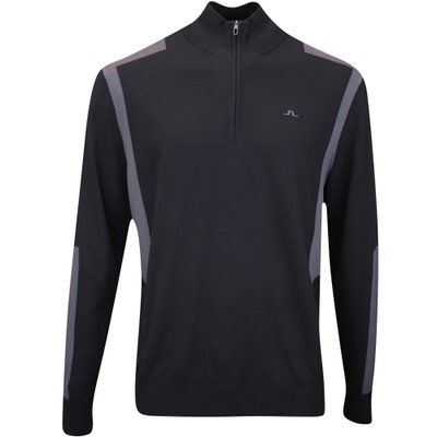 J.Lindeberg Golf Jumper - Kendrick Tech Knit QZ - Black AW24