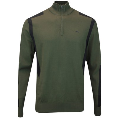 J.Lindeberg Golf Jumper - Kendrick Tech Knit QZ - Forest Green AW24