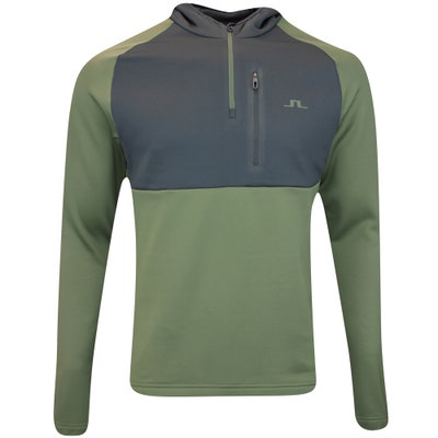J.Lindeberg Golf Pullover - Adam QZ Hoodie - Forest Green AW24