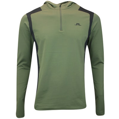 J.Lindeberg Golf Pullover - Lukas QZ Hoodie - Forest Green AW24