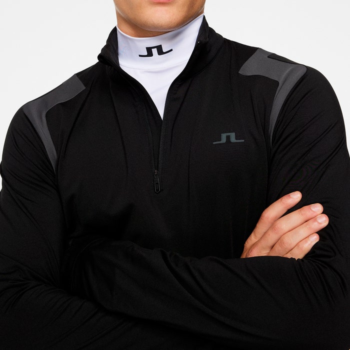 J.Lindeberg Golf Pullover - Lukas QZ Mid - Black AW24