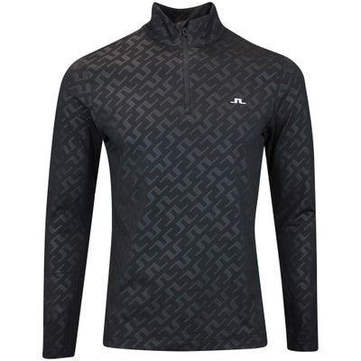 J.Lindeberg Golf Pullover - Luke Debossed HZ Mid - BB Black AW24