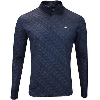 J.Lindeberg Golf Pullover - Luke Debossed HZ Mid - BB Navy AW24