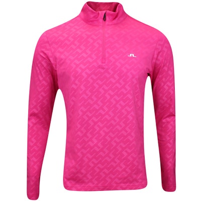 J.Lindeberg Golf Pullover - Luke Debossed HZ Mid - BB Pink AW24