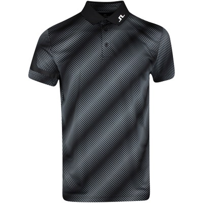 J.Lindeberg Golf Shirt - Heath Print Reg Fit - Black PS25