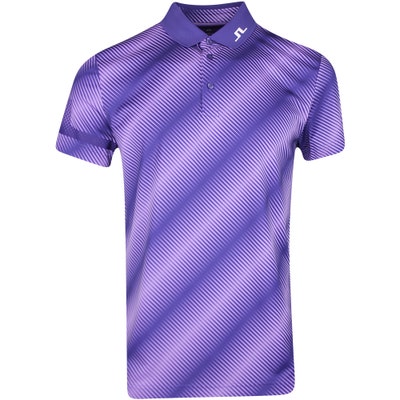 J.Lindeberg Golf Shirt - Heath Print Reg Fit - Deep Wisteria PS25