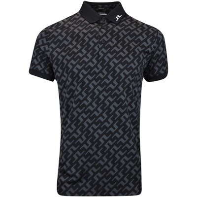 J.Lindeberg Golf Shirt - Tour Tech Print Reg Fit - BB Black AW24