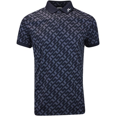 J.Lindeberg Golf Shirt - Tour Tech Print Reg Fit - BB Navy AW24