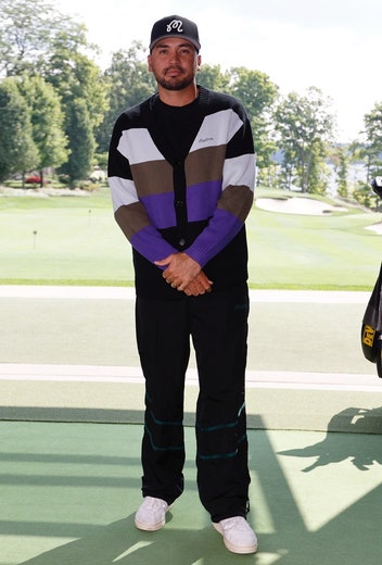 Jason Day - Malbon Golf Cardigan - Black Purple Stripe 2024