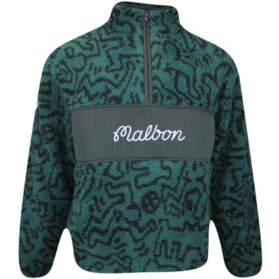Malbon Golf Jumper - Keith Haring Sherpa Pullover - Green AW24