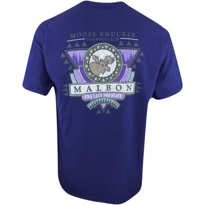 Malbon Golf T-Shirt - Moose SS Pocket Tee - Navy AW24
