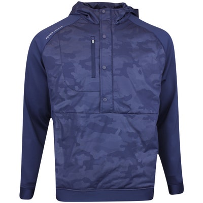 Peter Millar Golf Jacket - Pursuit Hybrid Hoodie - Navy AW24