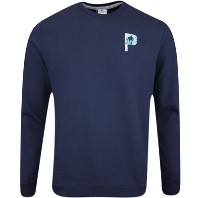 PUMA Golf Jumper - PTC Glitch Graphic Crew Neck - Deep Navy AW24