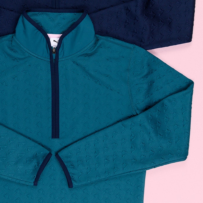 PUMA Golf Pullover - AP Jacquard QZ - Cold Green AW24