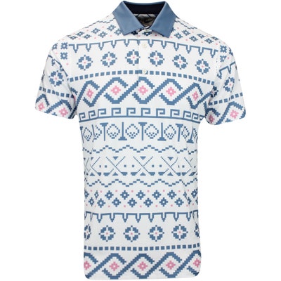 PUMA Golf Shirt - MATTR Fair Isle Print Polo - White Glow AW24