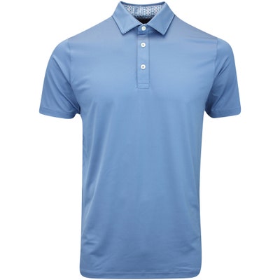 PUMA Golf Shirt - MATTR Fair Isle Trim Polo - Blue Horizon AW24