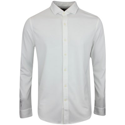 RLX Golf Shirt - Performance Pique LS - Ceramic White AW24