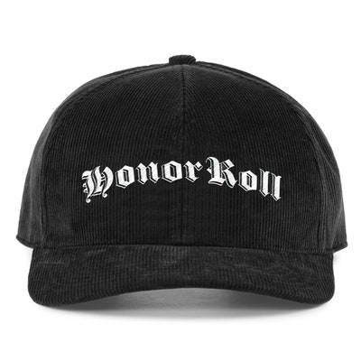 Students Golf Cap - Honor Roll Corduroy Snapback - Black AW24