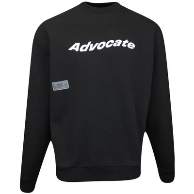 Students Golf Jumper - Advocate Fleece Crew Sweater - Black AW24